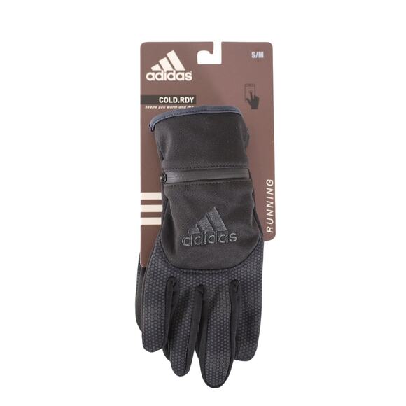 Adidas Voyager 2.0 COLD.RDY Mens Touchscreen Running Gloves - S/M - Black - NWT - Picture 1 of 4